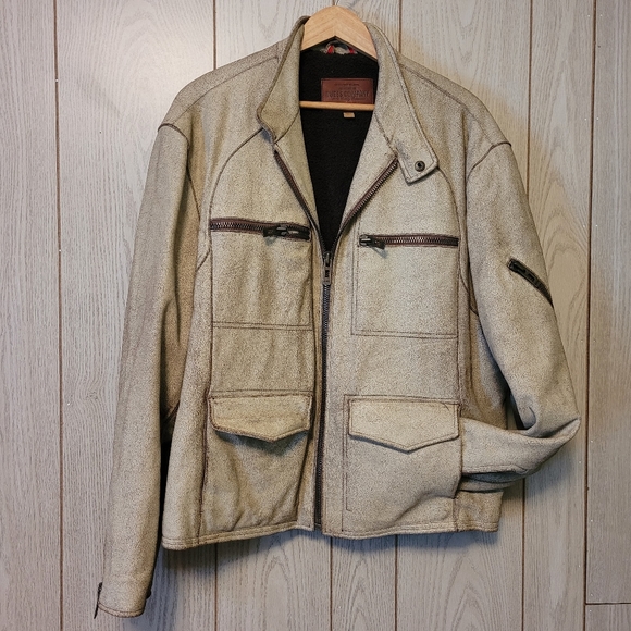Vintage Marciano Guess Crackle Leather Bomber Jacket - Picture 10 of 16